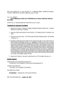 July 2020 Board Meeting Agenda