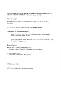 November 2020 Board Agenda