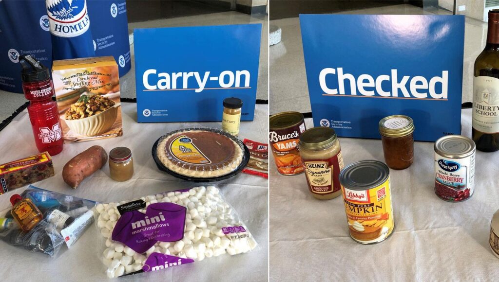TSA Thanksgiving items