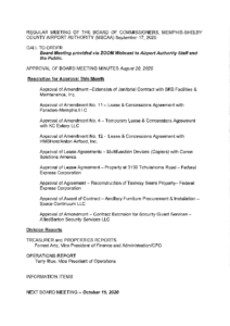 September 2020 Board Meeting Agenda