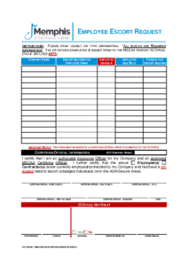 Employee Escort Request (Acc Fm 02a)