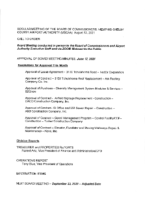 August 2021 Board Meeting Agenda (Rescheduled July board meeting)