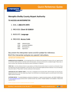 Language Line Services: Quick Reference Guide
