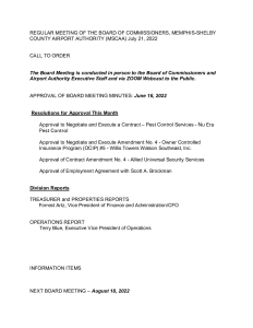July 2022 Board Meeting Agenda