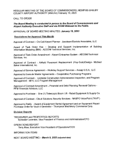 February 2023 Board Meeting Agenda