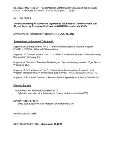 August 2023 Board Meeting Agenda
