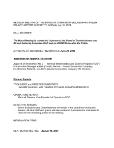 July 2024 Board Meeting Agenda