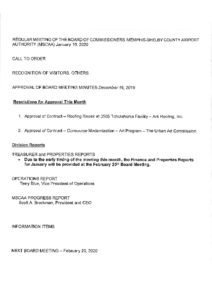 January 2020 Board Agenda