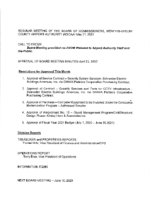May 2020 Board Agenda